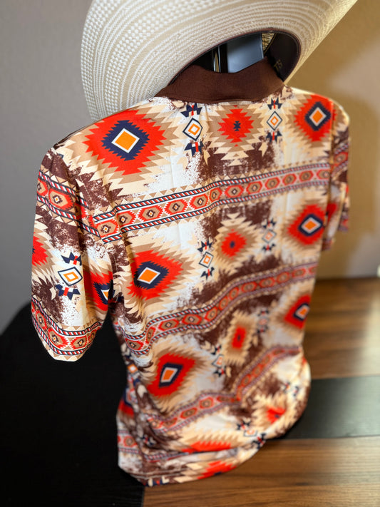 Aztec Chocolate Polo Shirt