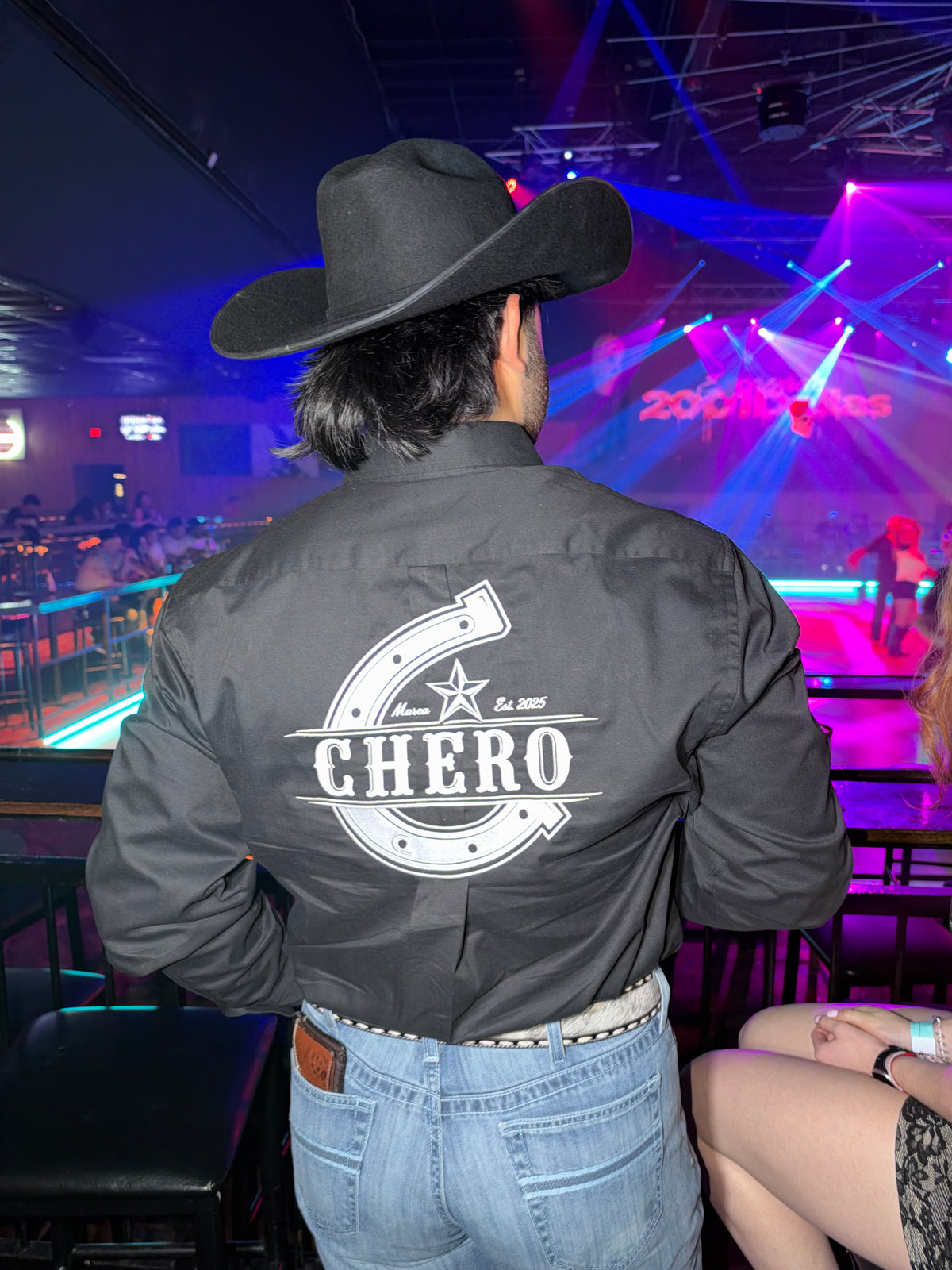 Western Cowboy Chero Long Sleeve Black