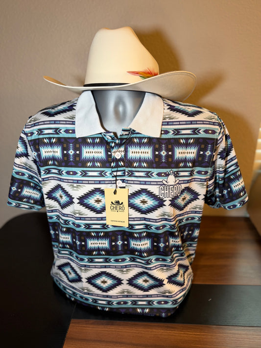 Blue white and purple Polo Shirt
