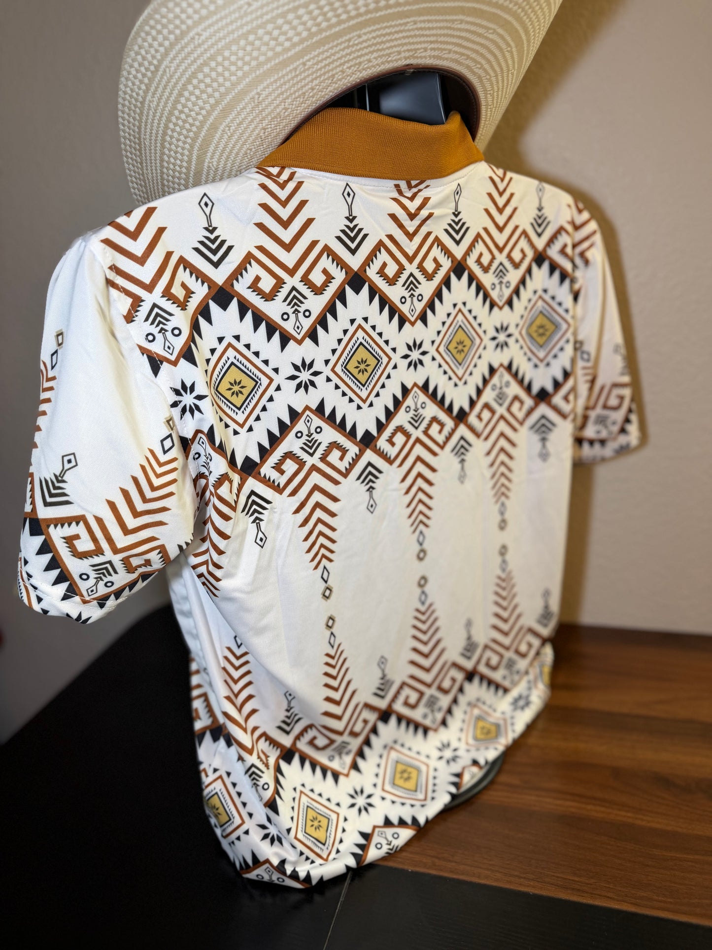 Aztec Caramel Polo Shirt
