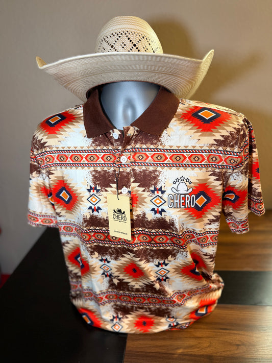 Aztec Chocolate Polo Shirt