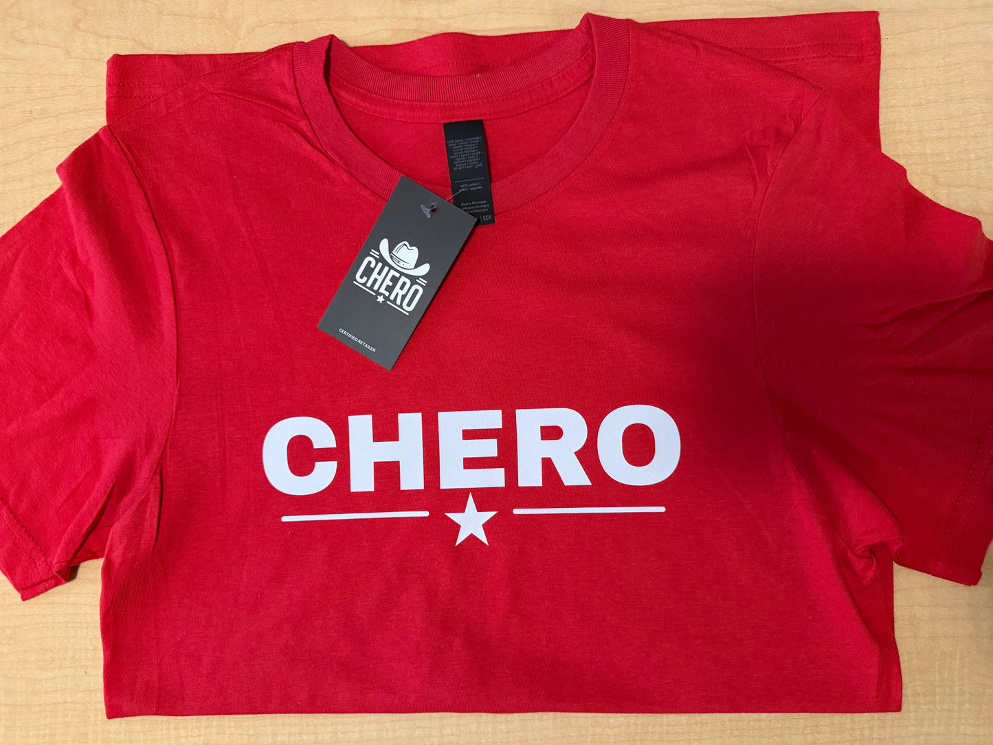 Chero Red short sleeve white font (unisex)